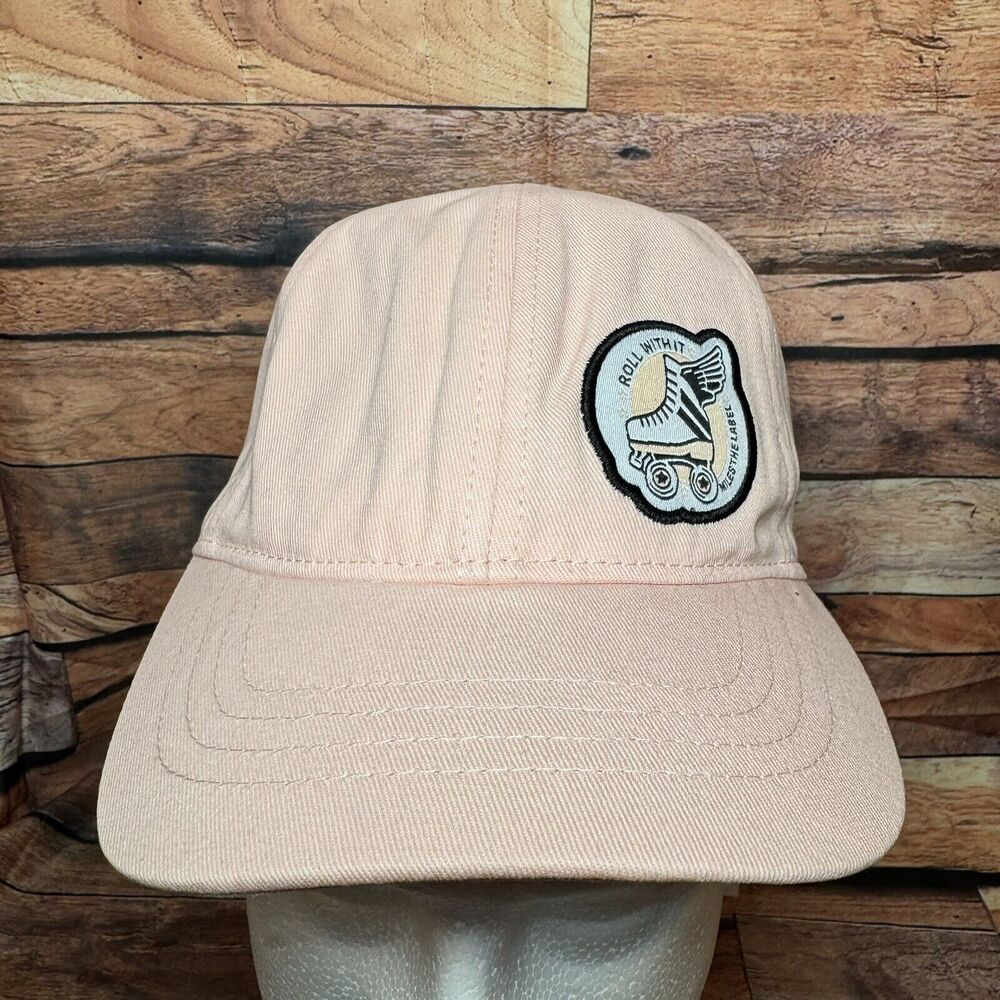 Roll With It Miles The Label Girls Pink Hat Cap Winged Roller Skate Adjustable